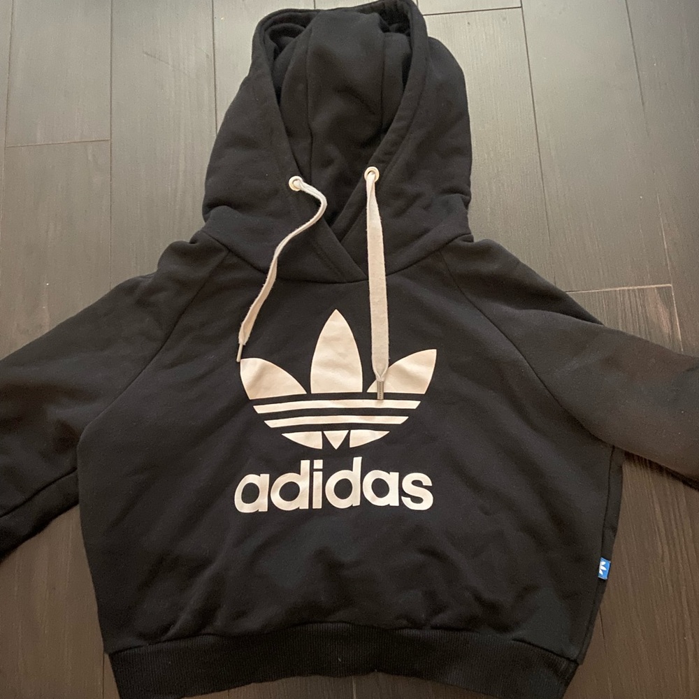 Girls Adidas cropped hoodie Size M